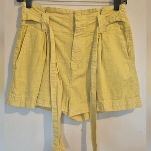 Free People Sunny Yellow Cargo Shorts